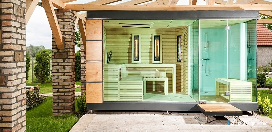  Venkovní sauna Cube Luxury Garden se sprchou