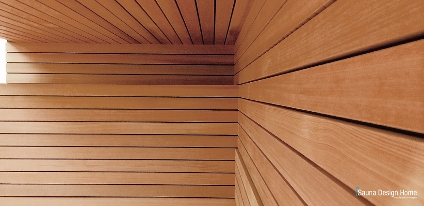 Dřevěný obklad sauny v minimalistickém stylu