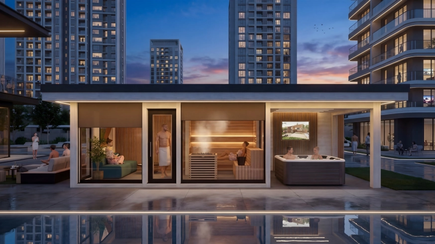 Saunový domček pre privátny panoramatický penthouse