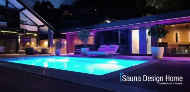 Venkovní sauna s bazénem Venkovní sauna s bazénem