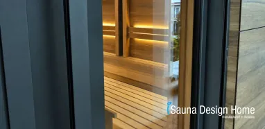 Presklená fínska sauna