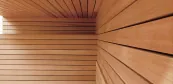 Dřevěný obklad sauny v minimalistickém stylu Dřevěný obklad sauny v minimalistickém stylu