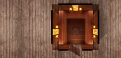Sauna domeček pro exteriér s přístřeškeml Sauna domeček pro exteriér s přístřeškeml