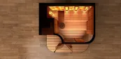Rodinná sauna s barovým pultem