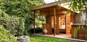 Venkovní kombi sauna s barovým pultem