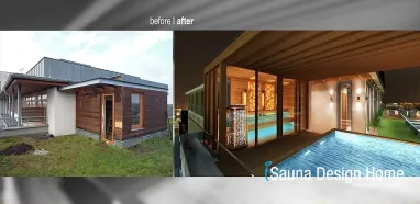 Kombi sauna s prístreškom Kombi sauna s prístreškom