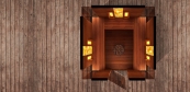 Sauna domeček pro exteriér s přístřeškeml