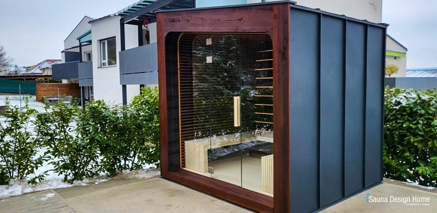 stavba dizajnové sauny