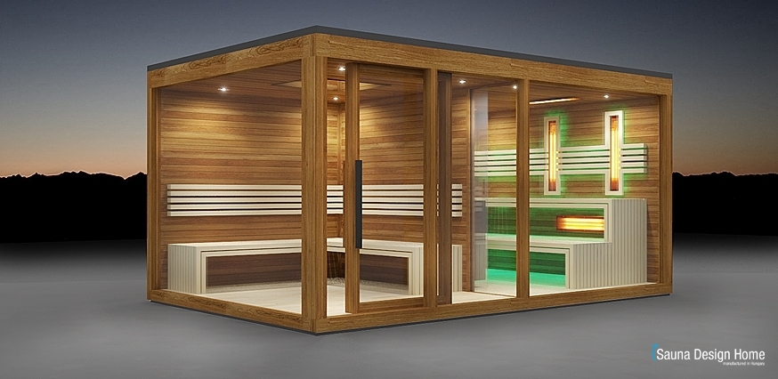 Venkovní saunový dům s oddychovou místností