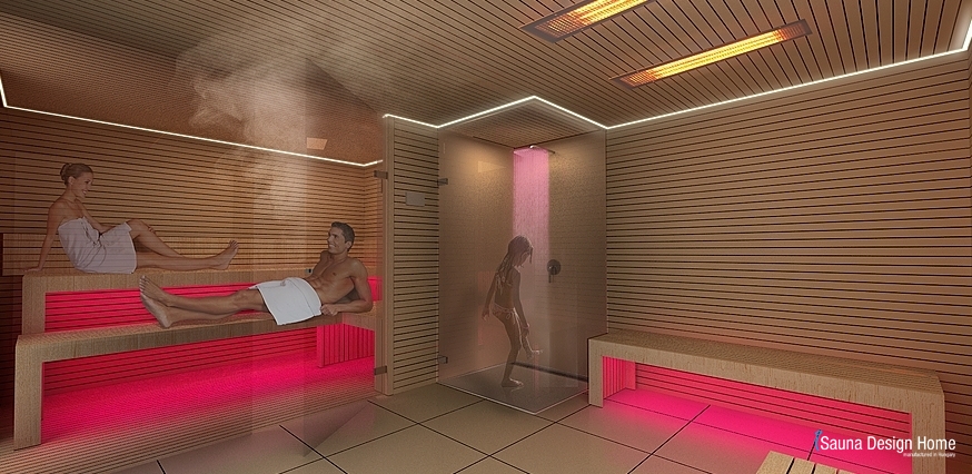Wellness sauna se sprchou